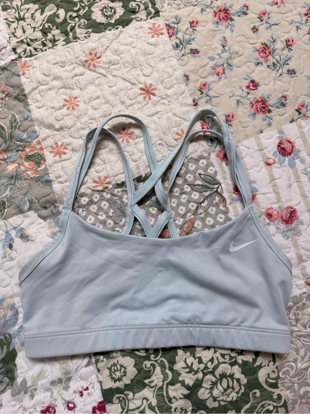 Nike Pale Blue Crisscross Strappy Sports Bra